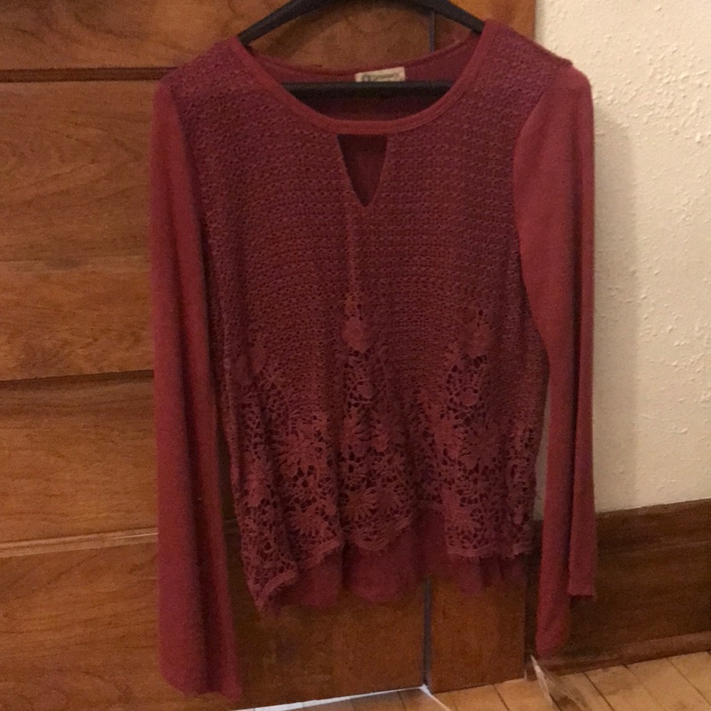 Maroon Lace Sweater NWT